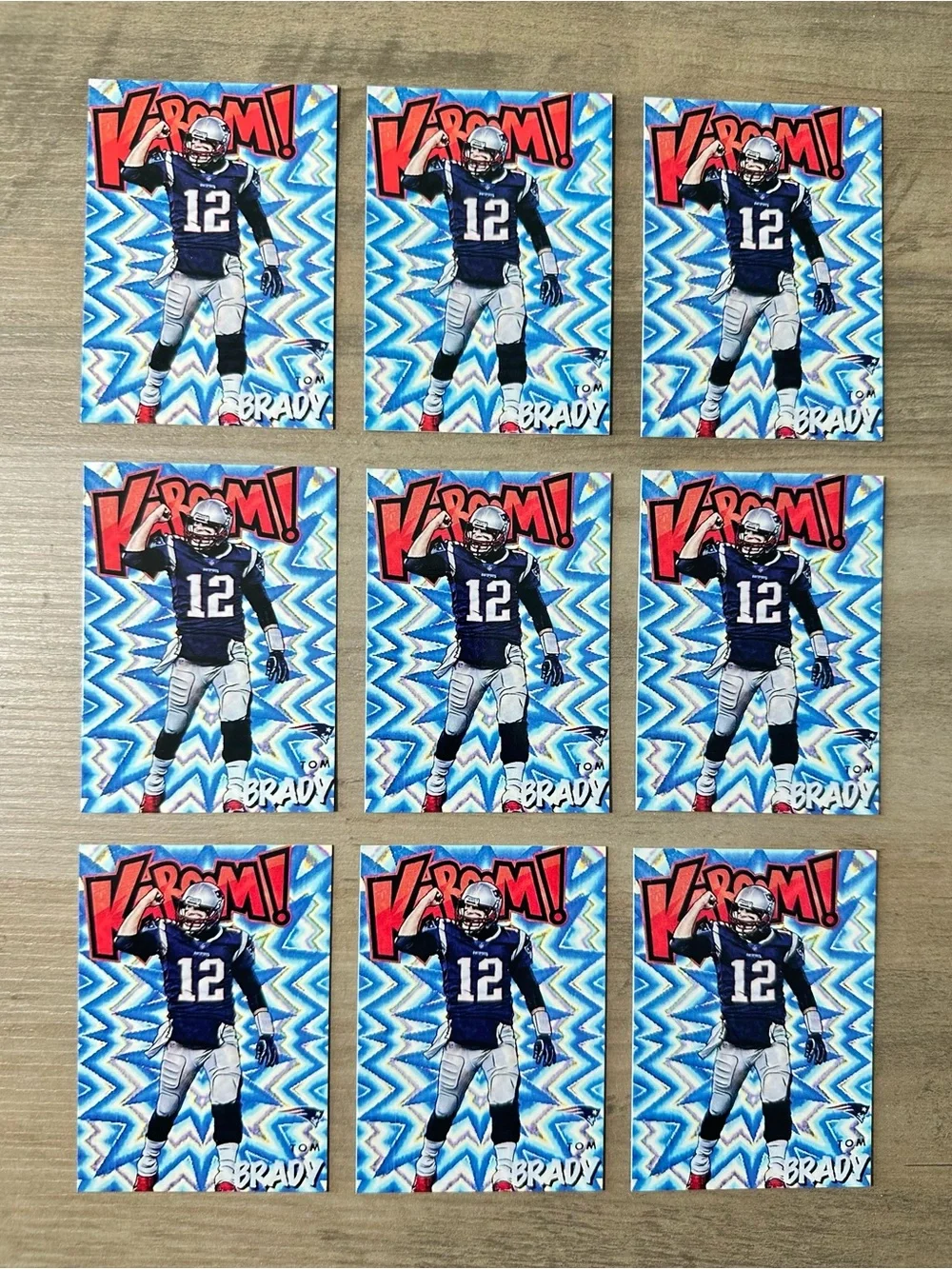 Tom Brady Lot of (9) 2021 Panini Kaboom #K24 Novelty Football Cards. Patriots.
